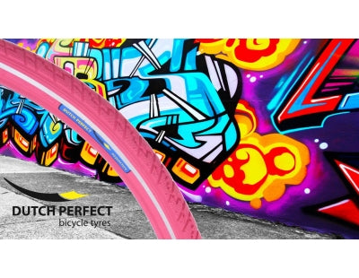 Dutchperfect buitenband dutch perfect 28 x 2.00 50-622 anti-lek - roze met reflectie