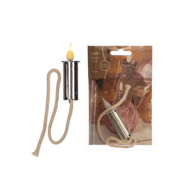 Ideas 4 seasons led lont met vlam zilver incl, 3x lr44 batterij