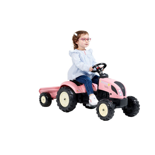 Falk tractor country farmer set pink 2+