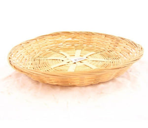 Baskin schaal bamboe gevlochten rond laag 30x5cm