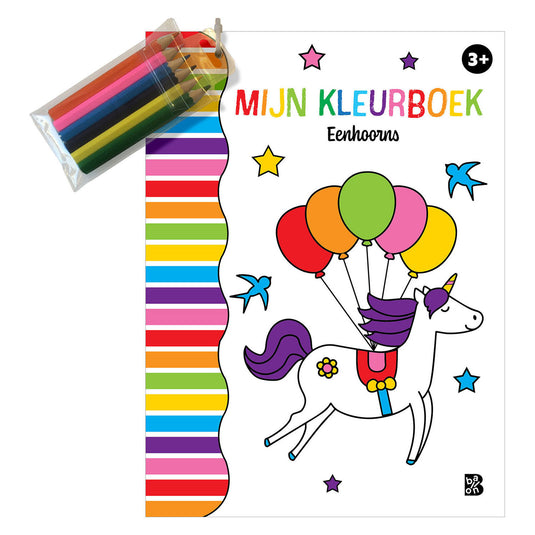Wins holland mijn kleurboek met 6 kleurpotloodjes eenhoorn