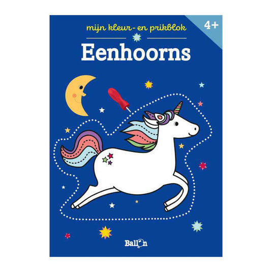 Standaard uitgeverij mijn kleur en prikblok - eenhoorns