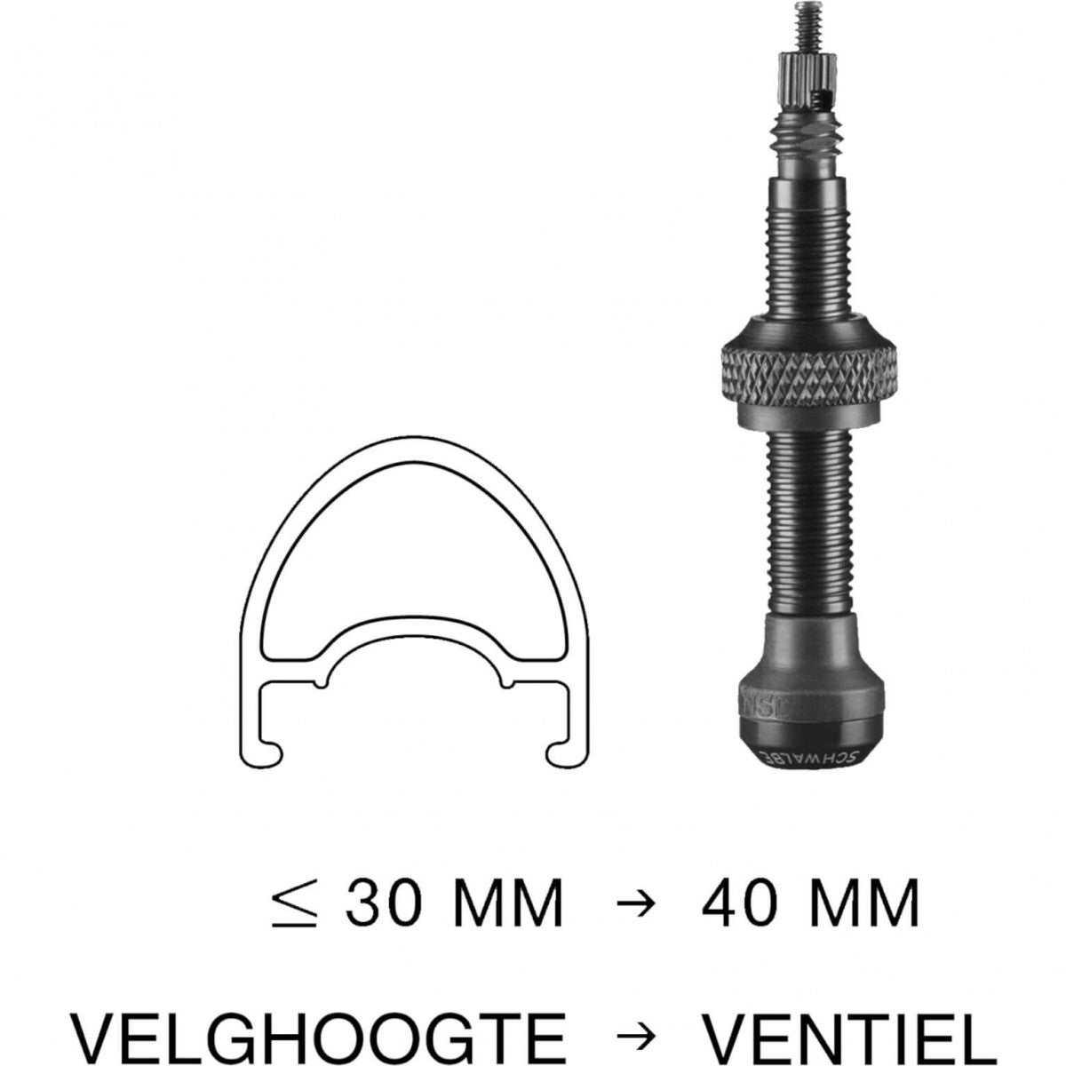 Schwalbe ventiel tubeless 40 mm set 2 stuks