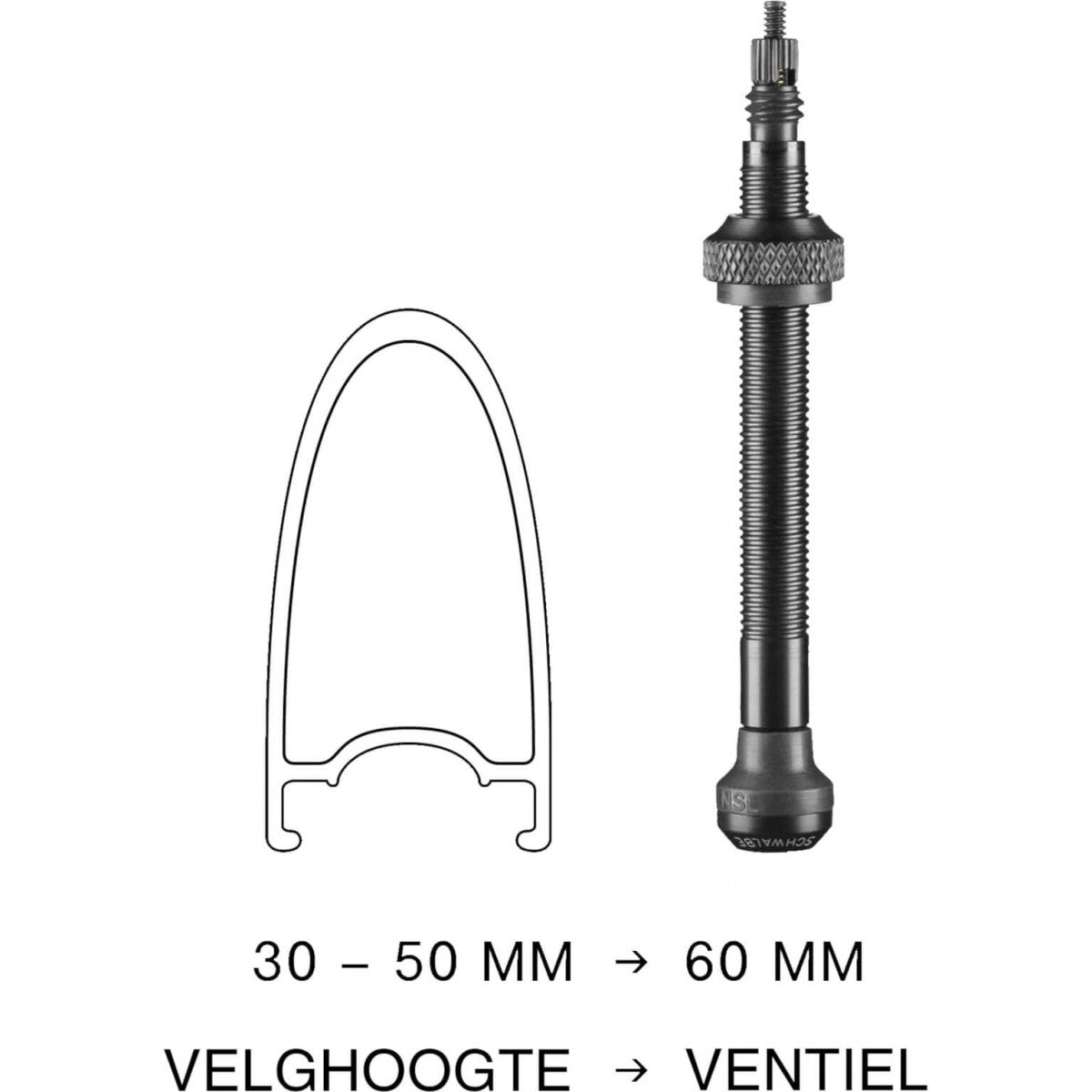 Schwalbe ventiel tubeless 60 mm set 2 stuks