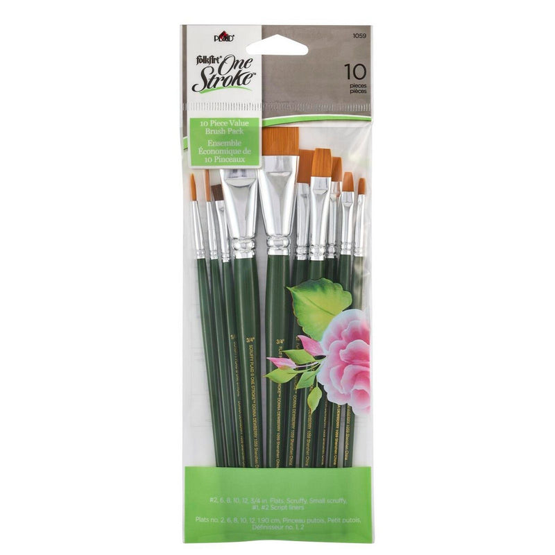 Load image into Gallery viewer, Folkart • one stroke brush sets value pack 10x
