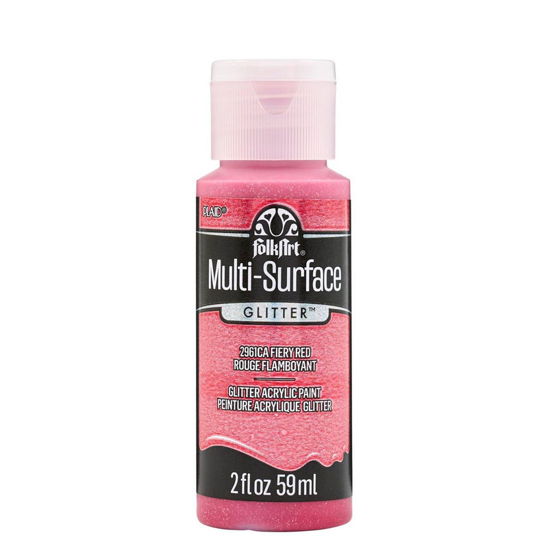 Load image into Gallery viewer, Folkart • multi-surface glitter firey red 59ml
