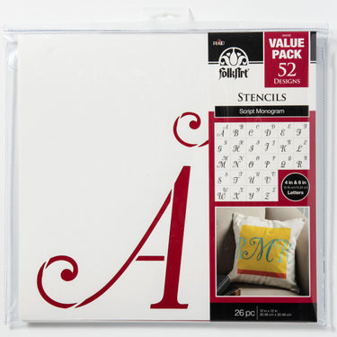 Folkart • papier stencil script monogram