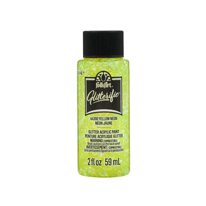 Folkart • glitterific acrylic paint neon yellow 59ml