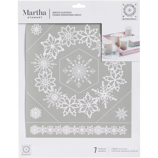 Martha stewart • zelfklevende zeefdruk sneeuwvlok kransen x1