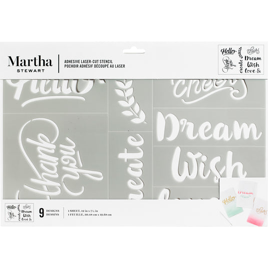 Martha stewart • zelfklevende stencil zinnen x1
