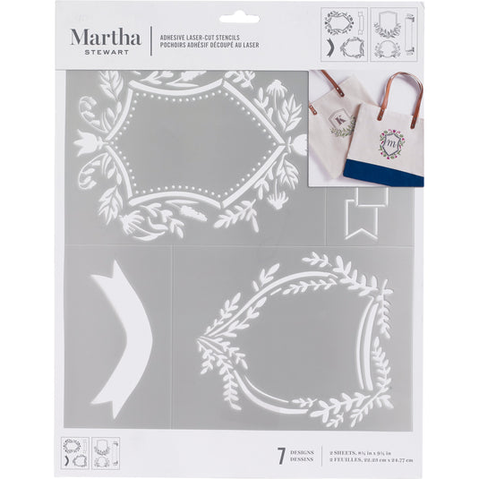Martha stewart • zelfklevend stencil crest 2stuks