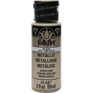 Folkart • metallic acrylic paint taupe 59ml