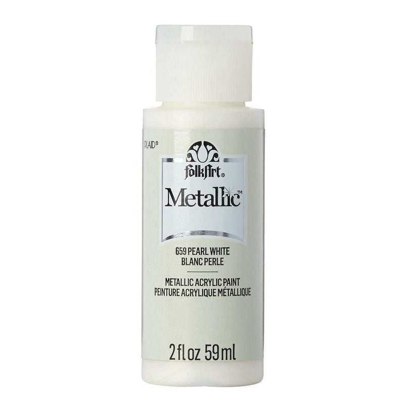 Load image into Gallery viewer, Folkart • metallic acrylic paint pearl white 59ml
