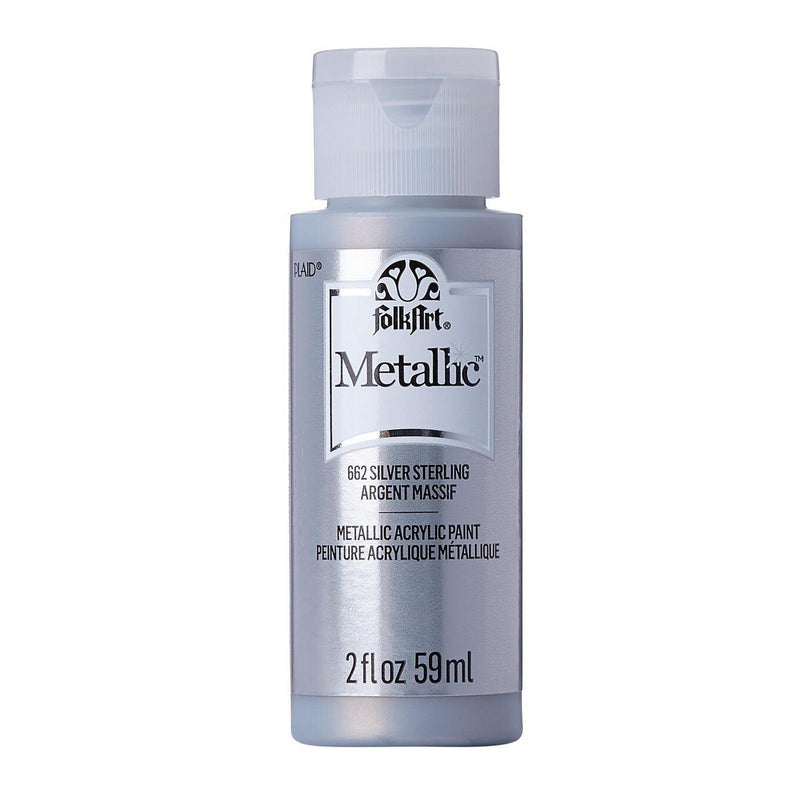 Load image into Gallery viewer, Folkart • metallic acrylic paint silver sterling 59ml
