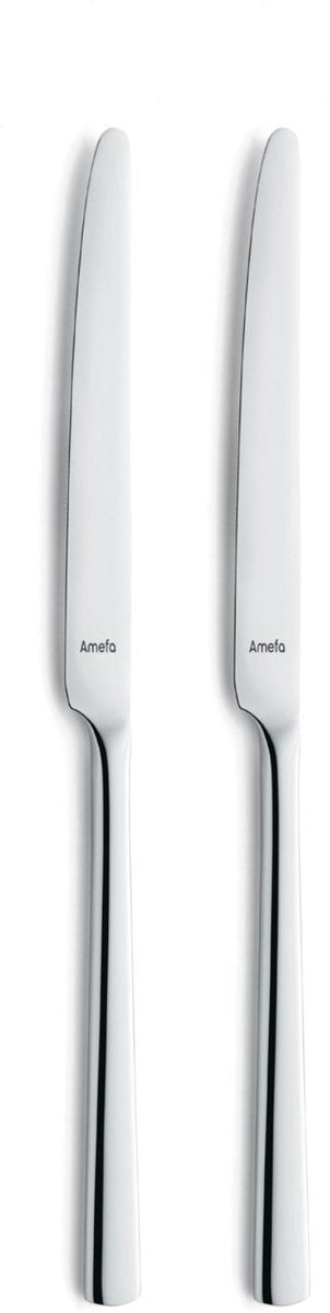 Amefa moderno - 2-delige tafelmesset - hoogglans - zilverkleurig