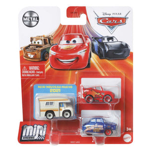 Mattel cars disney mini racers 3 pack assorti