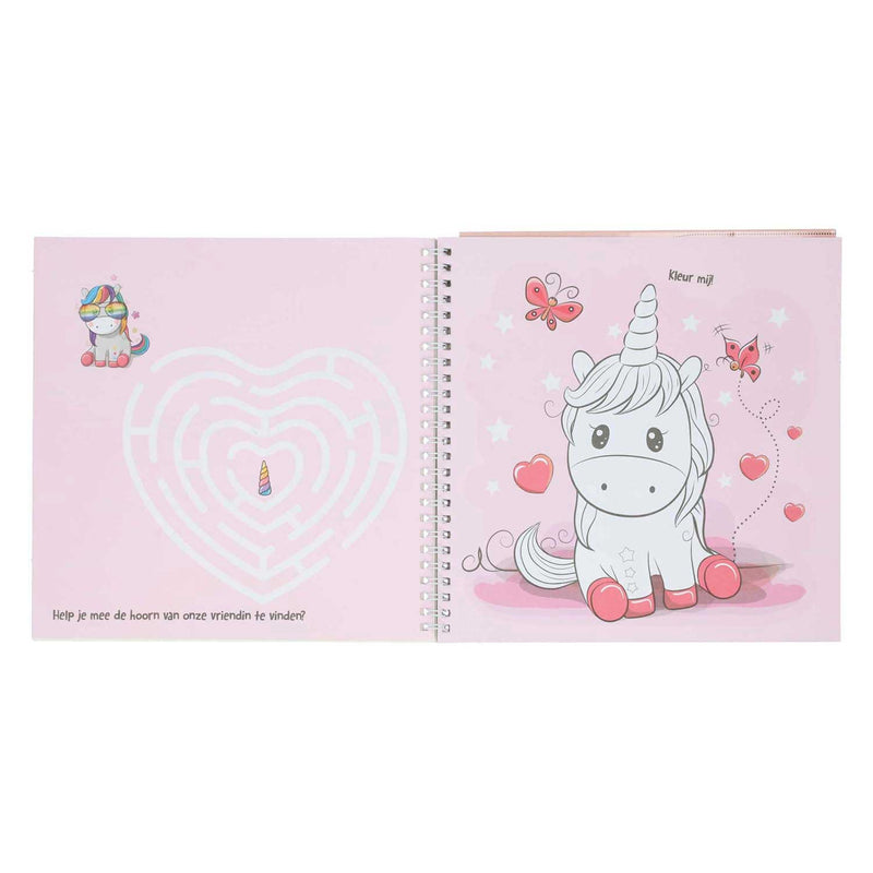 Load image into Gallery viewer, Mondikaarten sticker- en sjablonenboek ik hou van unicorns
