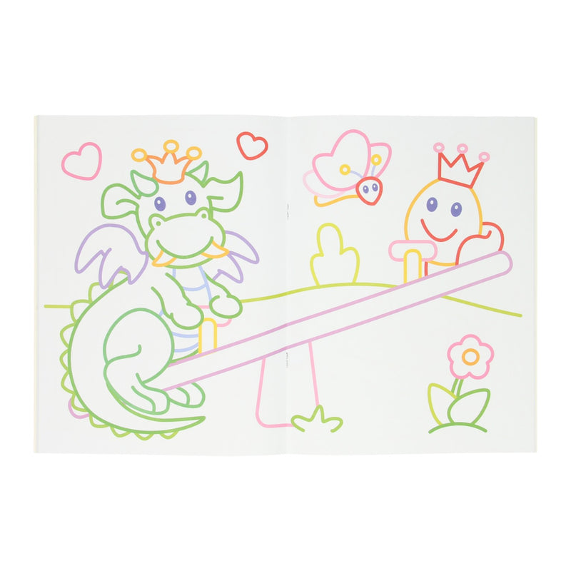 Load image into Gallery viewer, Mondikaarten dikke lijnen kleurboek color - draak
