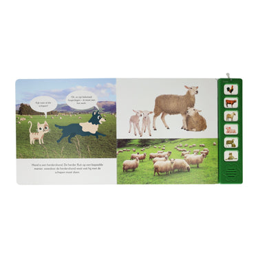 Mondikaarten luisteren naar boerderijdieren geluidenboek