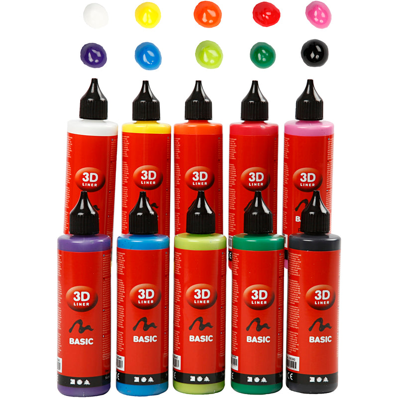 Afbeelding laden in galerijviewer, Https: www.cchobby.nl 3d-liner-dekkend-diverse-kleuren-1000-ml-10x100-ml-1-doos
