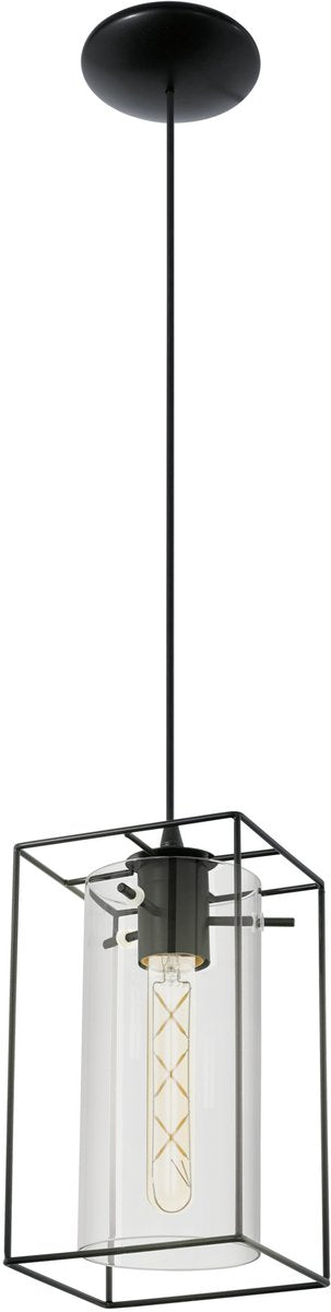 Eglo loncino - hanglamp - 1 lichts - zwart - transparant