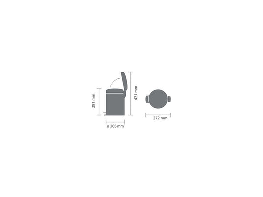 Brabantia pedaalemmer 5l metalic gold