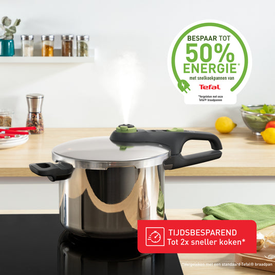 Tefal snelkookpan 6l met stoommand