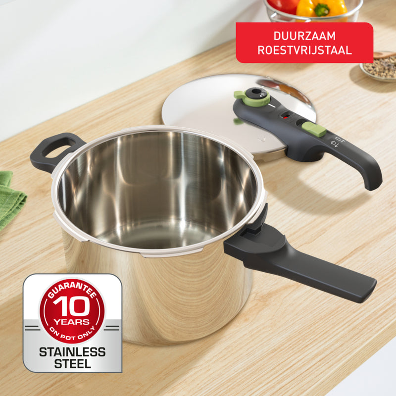 Afbeelding laden in galerijviewer, Tefal snelkookpan 6l met stoommand
