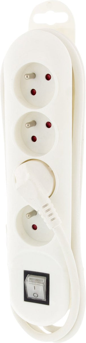 Exin stekkerdoos – 4–voudig – penaarde – met schakelaar – 3 x 1.5 mm – 1.5 m – wit