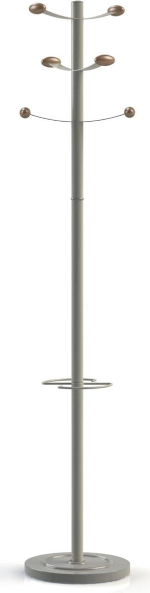 Unilux kapstok bouquet, hoogte 175 cm, 6 kledinghaken, grijs hout