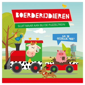 Usborne boerderijdieren- boek + puzzeltrein