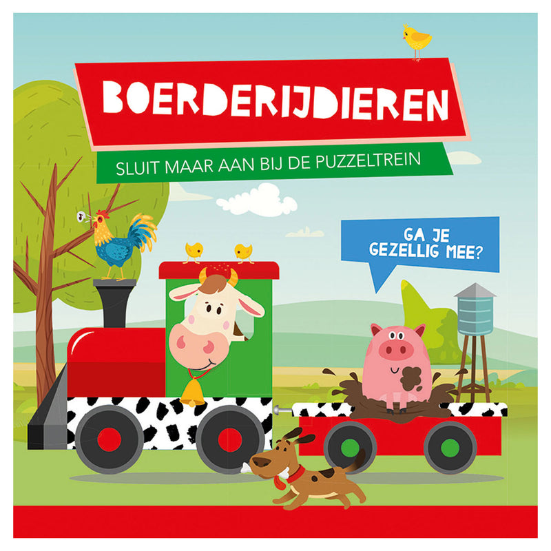 Afbeelding laden in galerijviewer, Usborne boerderijdieren- boek + puzzeltrein

