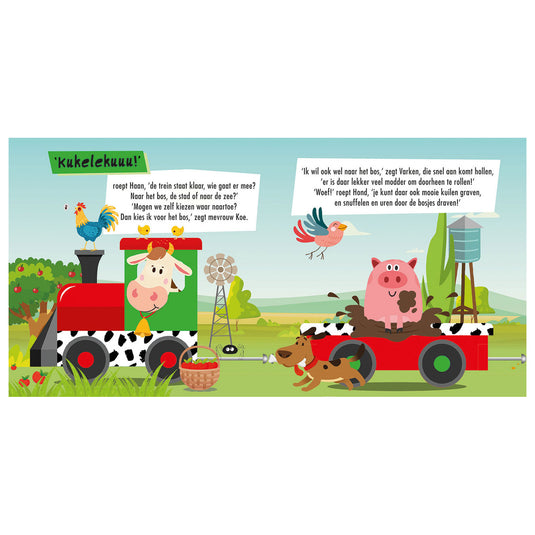 Usborne boerderijdieren- boek + puzzeltrein