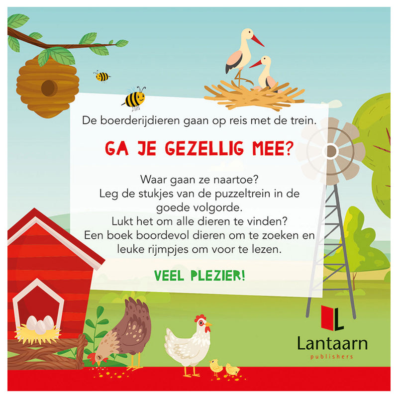 Afbeelding laden in galerijviewer, Usborne boerderijdieren- boek + puzzeltrein

