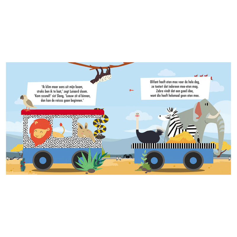 Load image into Gallery viewer, Lantaarn publishers boek en puzzeltrein wilde dieren
