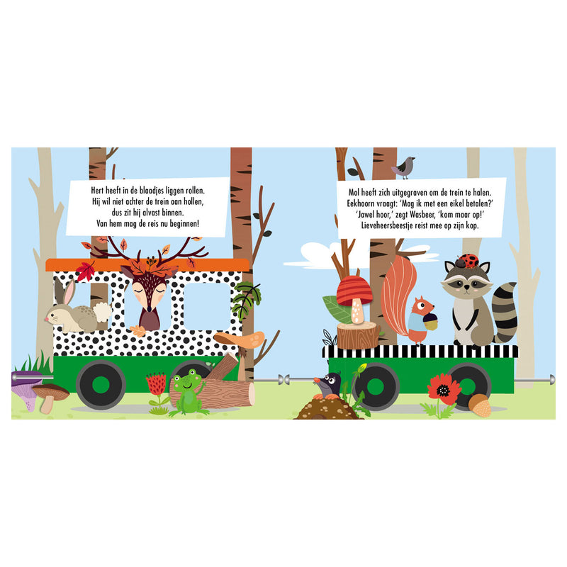 Load image into Gallery viewer, Lantaarn publishers boek en puzzeltrein bosdieren
