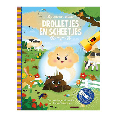 Lantaarn publishers speuren naar drolletjes en scheetjes zoekboek met kartonnen zaklamp