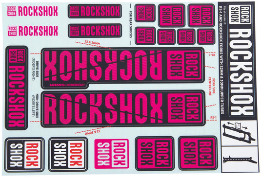 Rockshox decor set decal set magneta