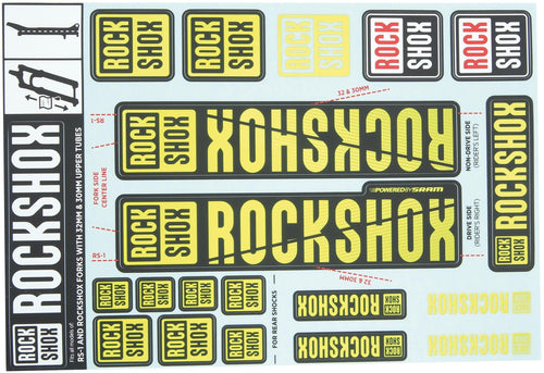 Rockshox decor set decal set yellow