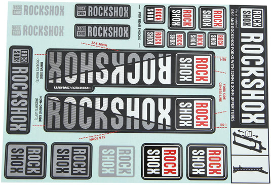 Rockshox decor set decal set white