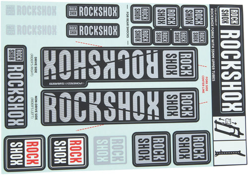 Rockshox decor set decal set polar grey
