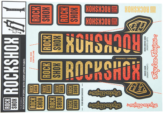 Rockshox decor set decal set gold orange