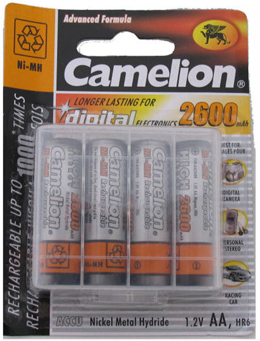 Camelion batterij oplaadbaar aa lr06 nimh 1,5v - 2600 mah (4 stuks)