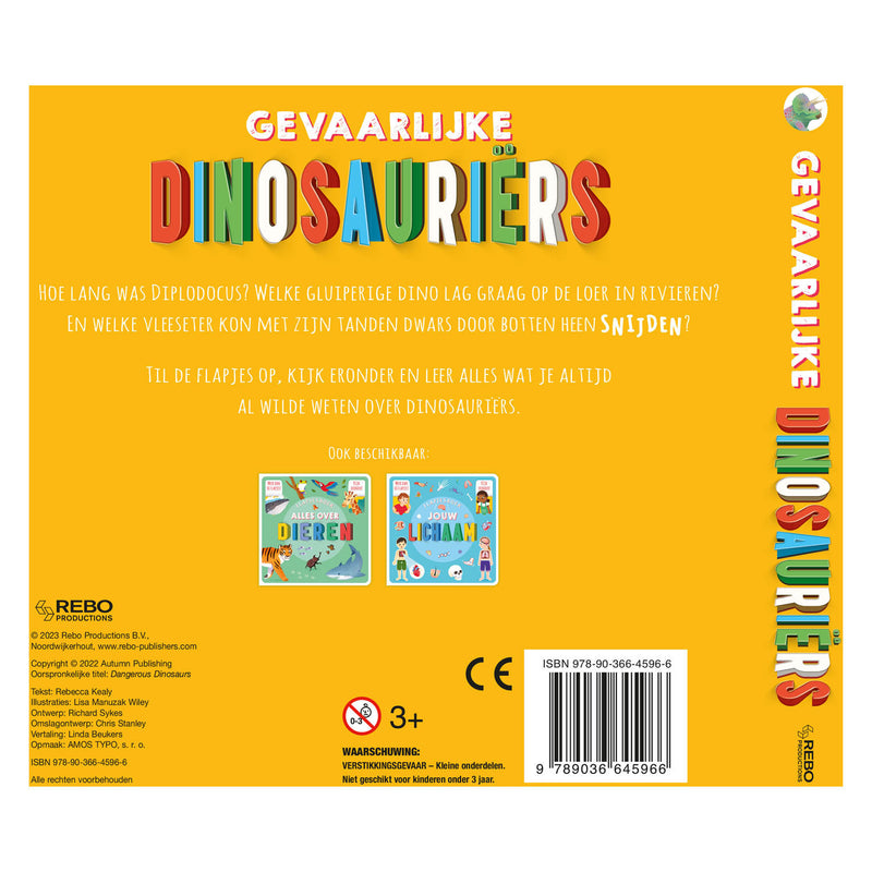 Load image into Gallery viewer, Rebo publishers gevaarlijke dinosauriers flapjesboek
