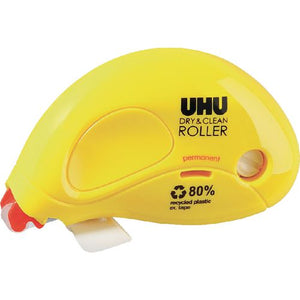 Uhu dry clean roller 6,5mm x 8,5m permanent geel