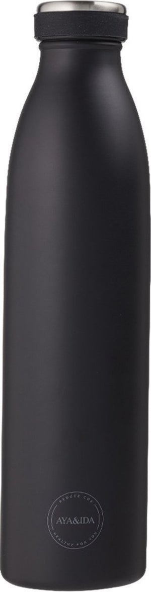 Aya ida - drinking bottle - thermosfles - waterfles - 750ml - matte black