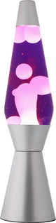 I-total lavalamp 40 x 10.2 cm glas aluminium 25w zilver paars