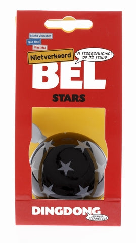 Nv ding dong bel 60mm stars zwart met sterren kaart