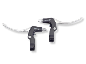 remgrepenset 4-vinger V-brake zilver zwart 2-delig