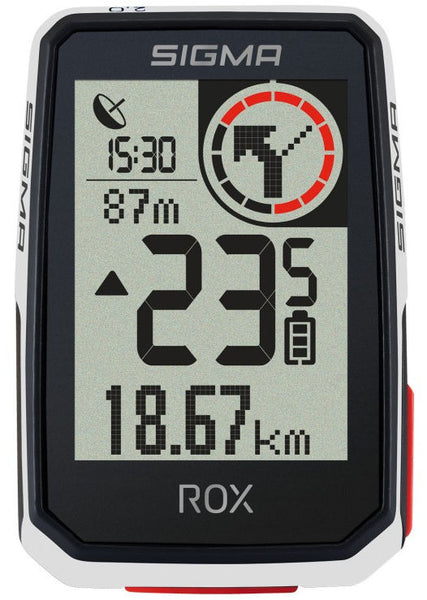 Sigma fietscomputer Rox 2.0 GPS stuurhouder wit
